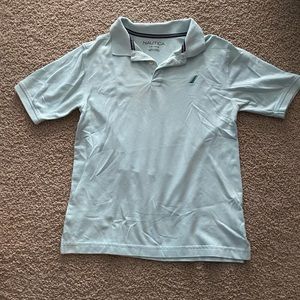 Boys Nautica polo shirt collared august teal blue green 14/16 xl cotton